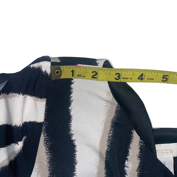 Chicos Knee Length 3/4 Split Sleeve Zebra Print Cold Shoulder Dress Sz 1 US/M8 - Picture 7 of 15